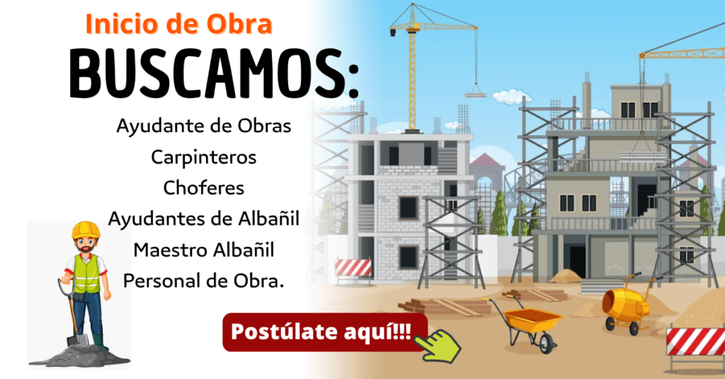 trabajo para albañiles y ayudantes